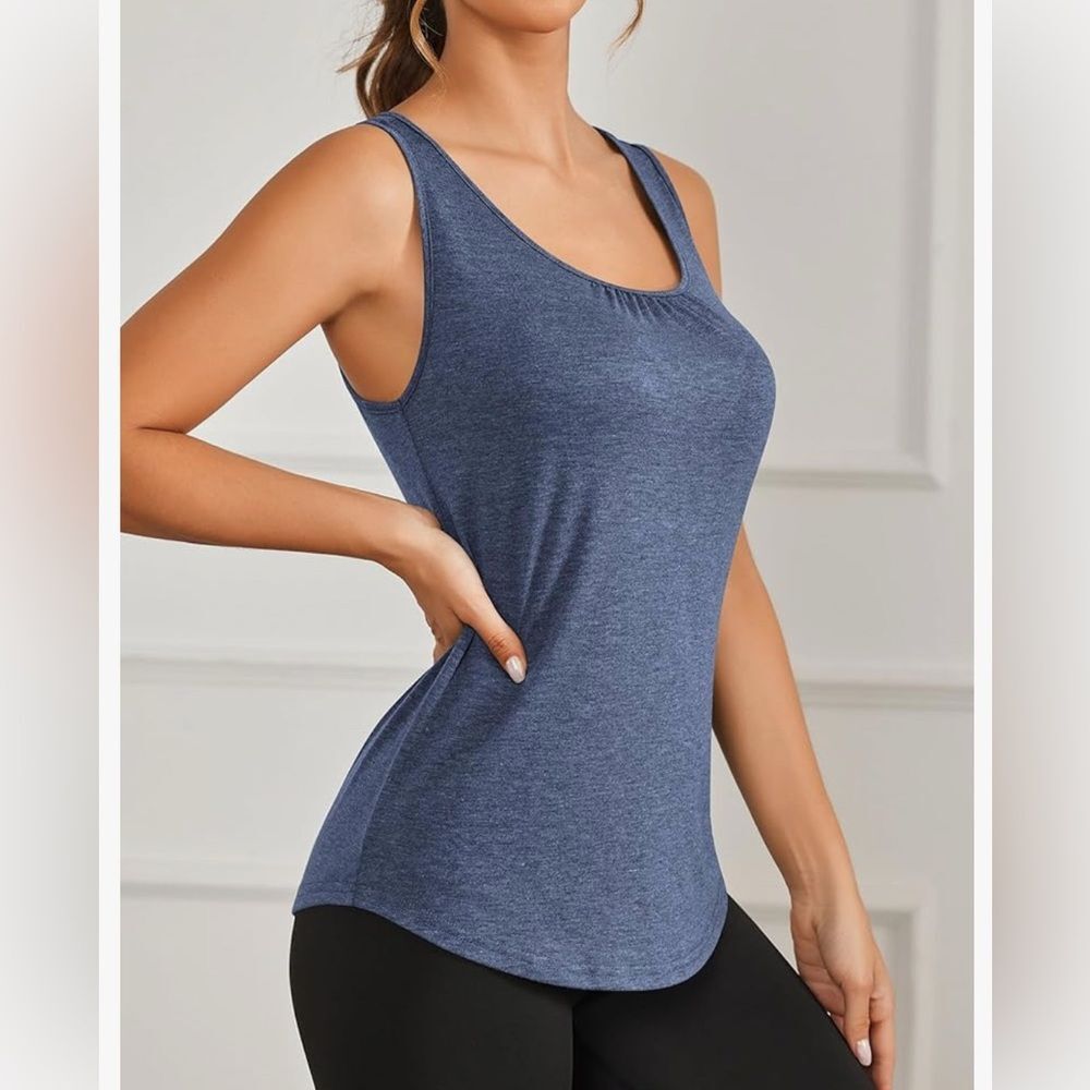 PINSPARK Workout Loose Tank Tops with Racerback